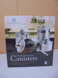 Silver Onyx 5pc Stainless Steel Canister Set