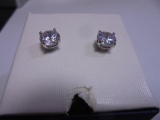 Pair of Sterling Silver Post Back Earrings w/ Stones