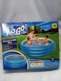 H2O Go 6’7”x6’7”x21” Metallic 3-Ring Inflatable Pool for Ages 6+