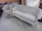 Vintage White Wicker Sofa & Matching Chair w/ Cushions