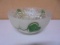Vintage Frosted Glass Punch Bowl w/ 14 Cups