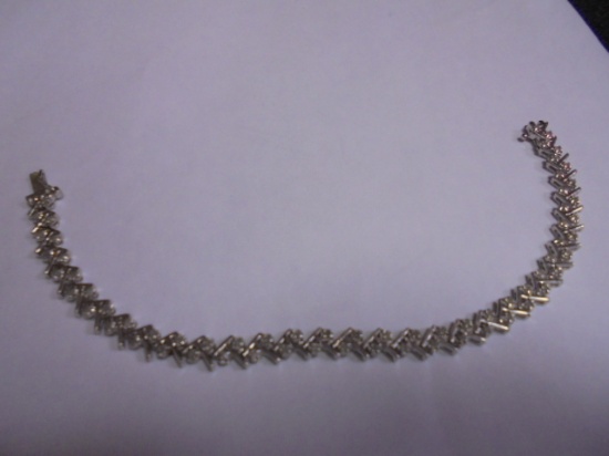 7.5" Sterling Silver Bracelet w/ Stones