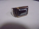 Men's Sterling Silver Ring w/ Stone