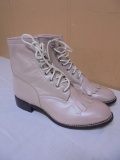 Brand New Pair of Ladies Justin Leather Lace-Up Boots