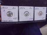 1953 S-1956-1958 Silver Roosevelt Dimes