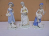 Group of 3 Porcelain Lady Figurines