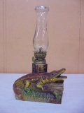 Vintage Florida Aligator Oil Lamp