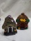 Pair of Heavy Duty Ceramic Gnome/Dwarf Decorative Houses