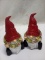 Pair of Ceramic Mini Garden Gnomes