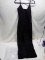 TOM Black Strapless V-neck Form Fit Evening Dress w/ Leg Slit- 01/M
