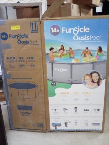 14’ Funsicle 42”T  Oasis Pool Set w/ Accessories