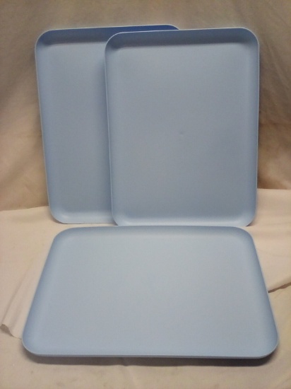 Set of 3 Dishwash, Microwave, & Freezer Safe Composite Giant Rect. Plates