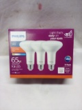 Philips LED 65W Soft White Bulbs. 3 Pack.