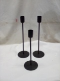 Set of 3 Matte Black Stick Candle Holders