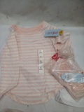 3T long sleeve pink/ white stripe shirt (x2)