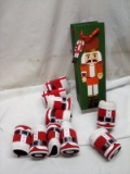 11Pc Holiday Drinking Lot- 10 Santa Belly Coozies, 1 Nutcracker Wine Bag