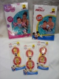 5Pc Lot of Disney Junior Minnie and Mickey Swimwear- Goggles, Armbands