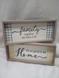 Pair of 5.25”x12” Wood Home Signage Decor