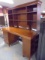 Beautiful Solid Wood 3 Drawer Desk w/ Hutch Top & Shelves on End