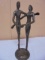 Vintage MCM Art Nouveau Bronze Man & Woman Dancing Statue