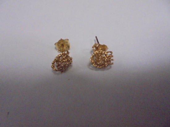 Pair of Ladies 14kt Twisted Wire Post Back Earrings