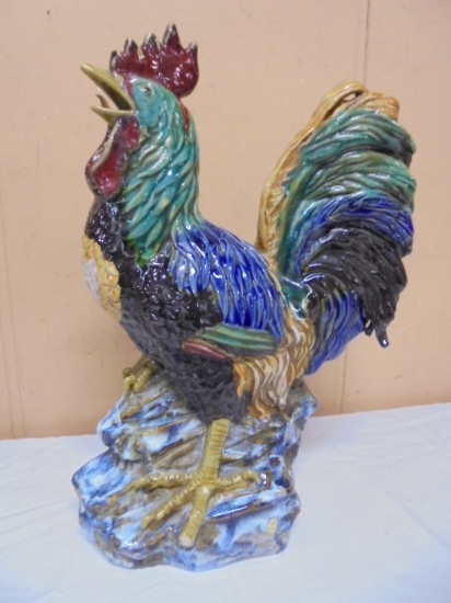 Beautiful Large Pottery Chicken Statue