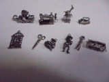 Group of 10 Sterling Silver Charms