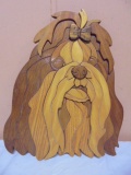 Hand Crafted Wooden Shihtzu Dog Wall Art