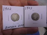 1902 & 1903 Silver Barber Dimes