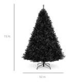BCP 7.5ft Artificial Black Christmas Tree w/ Easy Assemble Foldable Metal Stand