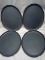 Set of 4- Dark Gray Oval Plates.