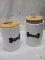 Pair of White Ceramic “Treats” Canisters