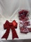 BCP 3PC Lighted 24”x18” Red Checker Bow Set