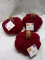 Set of 3 Red Perfect Harvest Table Decor Fabric Pumpkins