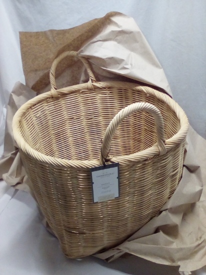 Threshold 17 1/8Hx18D Handcrafted Rattan Basket