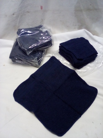 3 Packs of 6 Comfort Bay 12”x12” Navy Blue Washcloths