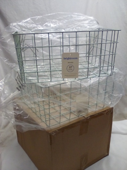 Pair of Mint 14.75”x13”x6.75” Brightroom Wire Storage Baskets