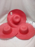 Pink Sun Hats. Qty 3.