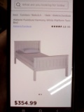 Alaterre Harmony White Twin Size Platform Bed. MSRP: $354.99