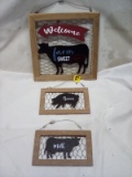 Wall Hanging Farmhouse Decor. Qty 3 Pieces.