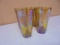 Set of 4 Vintage Indiana Glass Amber Carnival Glass Tumblers