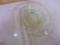 Uranium Green Depression Glass Etched Rolled Edge Bowl