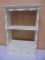 Vintage Painted Wooden Wall Shelf w/ 2 Drawers