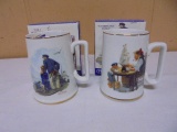 2 Norman Rockwell Porcelain Mugs