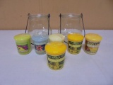 2 Glass Votive Candle Holders & 6 Assorted Yankee Votive Candles