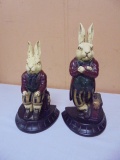 Set of Rabbit Bookends