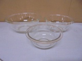 3pc Set of Glass Nesting Mixing Bowls
