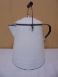 Vintage Porcelain Over Steel Coffee Pot