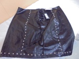 Ladies  Boohoo Black Studded Mini Skirt