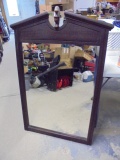 Large Vintage Wood Framed Wall Mirror